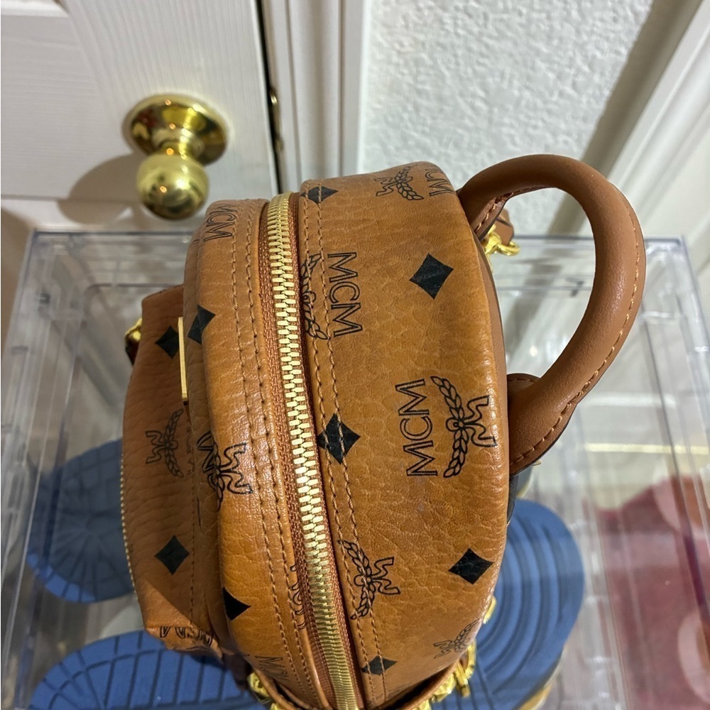 MCM Cognac Backpack with Black Accents - Picture 2 of 6
